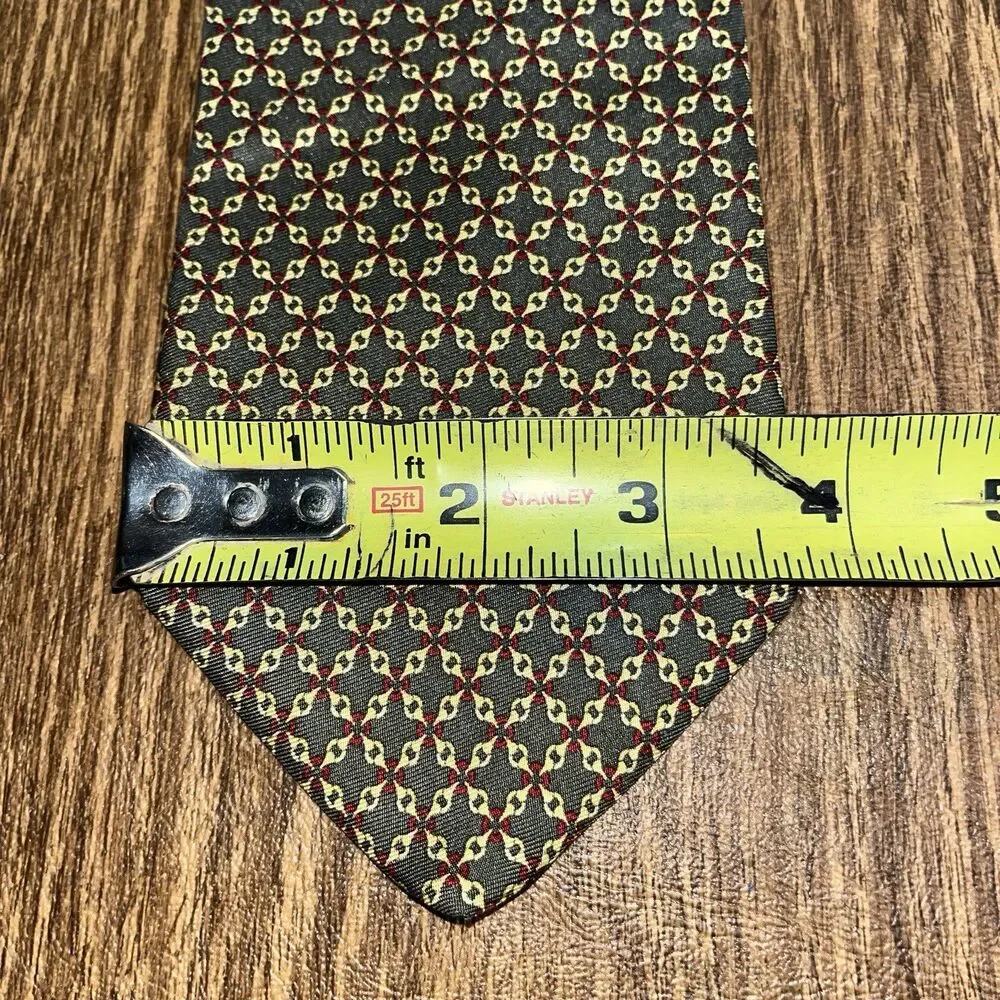 Brooks Bothers Maker Necktie Men’s Geometric Silk Made In‎ The USA Olive Green